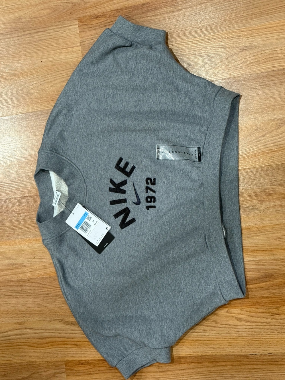 Nike WMNS S/S cropped French terry top carbon heather